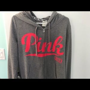 PINK Grey & pink hoodie